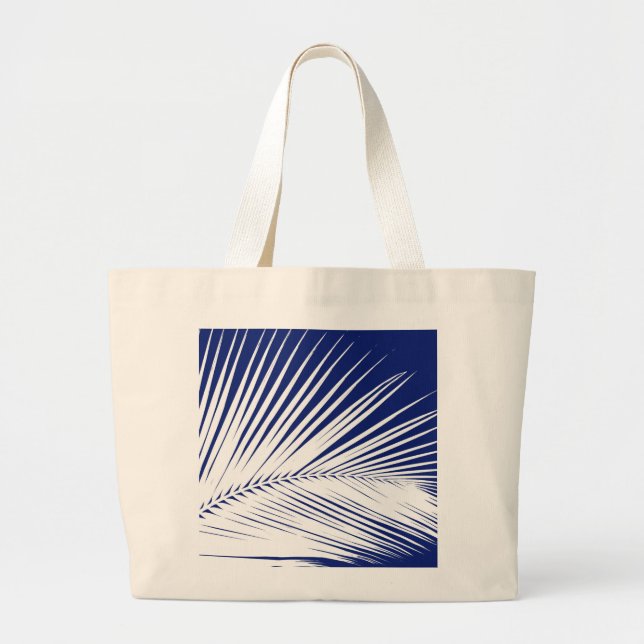 Bolsa Tote Grande Folha de palma - marinho azul e branco (Frente)