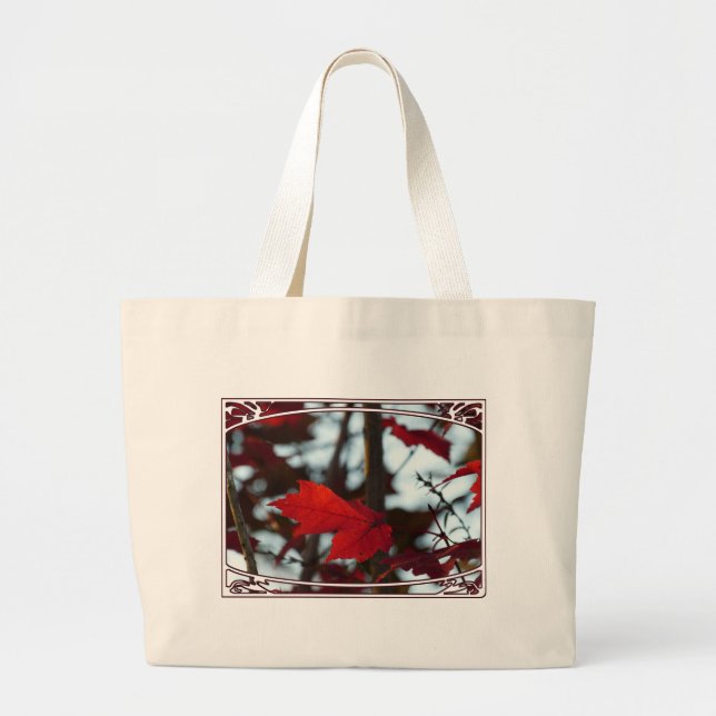 Bolsa Tote Grande Folhas de Férias (Frente)