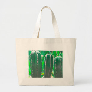 Bolsa Tote Grande Folhas do cacto verde Pastel