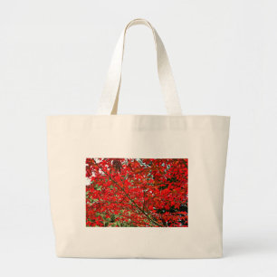 Bolsa Tote Grande Folhas do vermelho