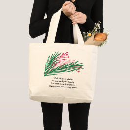 Bolsa Tote Grande Folhas e Berries - Saco de Toque Jumbo