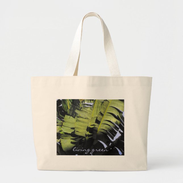 Bolsa Tote Grande Folhas Tropicais (Frente)