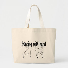 Bolsa Tote Grande Fonte Gothic Drip "Dançando com Mão" Tema de Terro