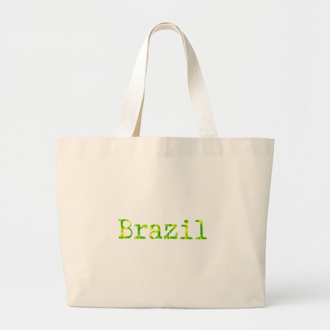 Bolsa Tote Grande Fonte verde e amarela do Brasil (Frente)