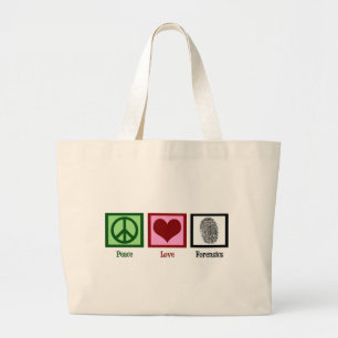 Bolsa Tote Grande Forense do amor da paz