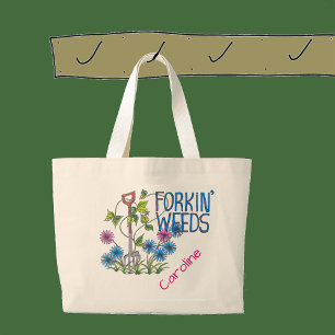 Bolsa Tote Grande Forkin' Weeds (sem fundo)