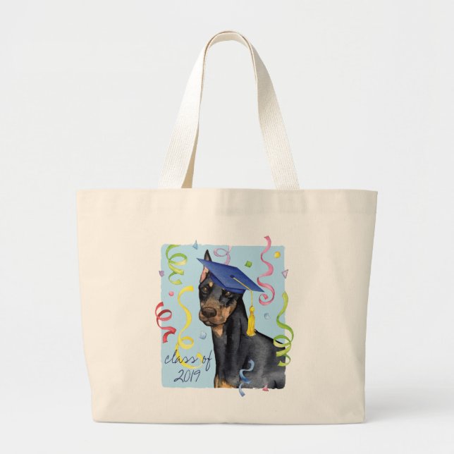 Bolsa Tote Grande Formando Doberman Pinscher (Frente)