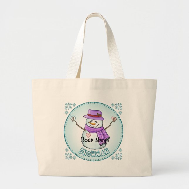 Bolsa Tote Grande Fosco Snowman Tote Bag (Frente)