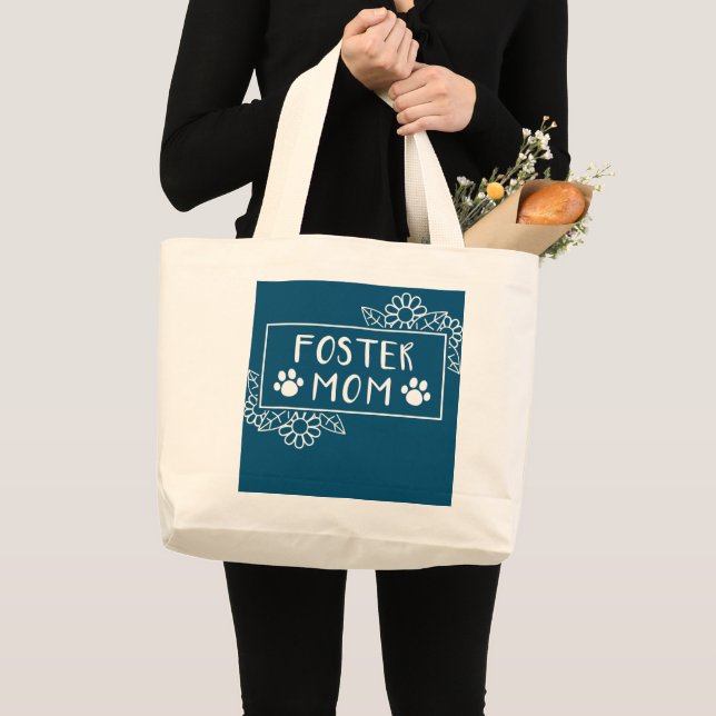 Bolsa Tote Grande Foster Mãe Pets Adoção Abrigo Animal (Frente (produto))