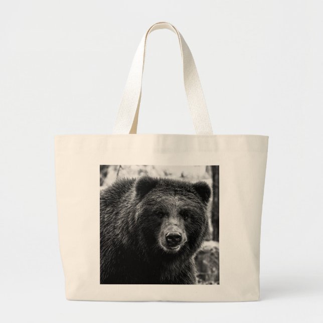 Bolsa Tote Grande Foto bonita do urso de urso (Frente)