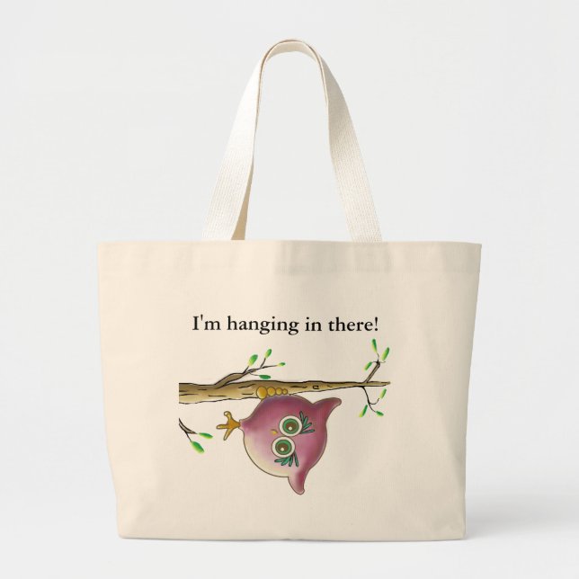 Bolsa Tote Grande Foto Engraçada De Coruja (Frente)