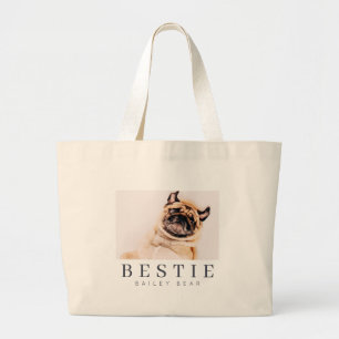 Bolsa Tote Grande Foto Mínima Moderna de Pet Bestie BFF