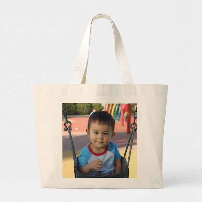 Bolsa Tote Grande Foto personalizada costume (Frente)