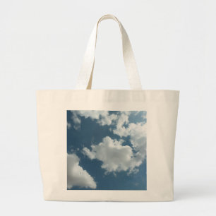 Bolsa Tote Grande Fotografia Abstrata de Céu Nublado