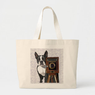 Bolsa Tote Grande Fotógrafo de Boston Terrier 2
