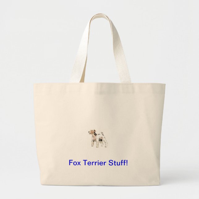 Bolsa Tote Grande Fox de cabelo Terrier do fio (Frente)