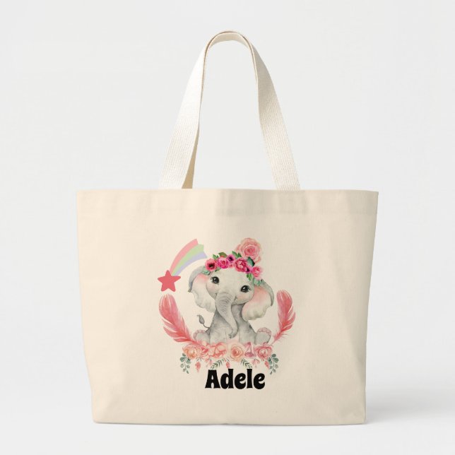 Bolsa Tote Grande Fralda para bebês personalizada (Frente)