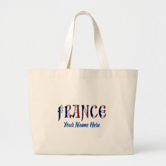Bolsa Tote Grande França em Cores da Bandeira Francesa Personalizado