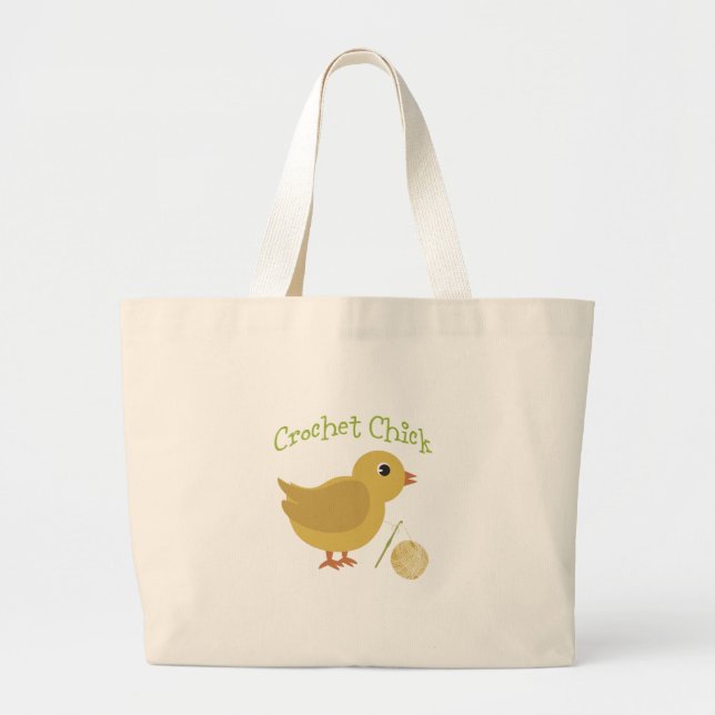 Bolsa Tote Grande Franga de Crochê (Frente)