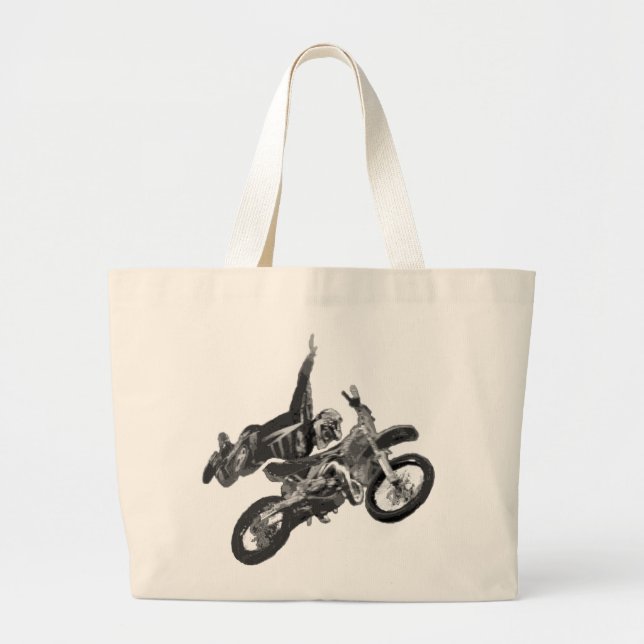 Bolsa Tote Grande freestyling com bicicleta da sujeira (Frente)