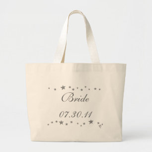Bolsa Tote Grande Fronteira de Estrelas Silver Livres, saco de toalh