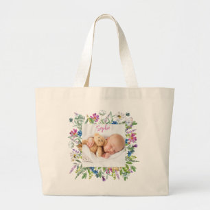 Bolsa Tote Grande Fronteira de Flor Silvestre Foto