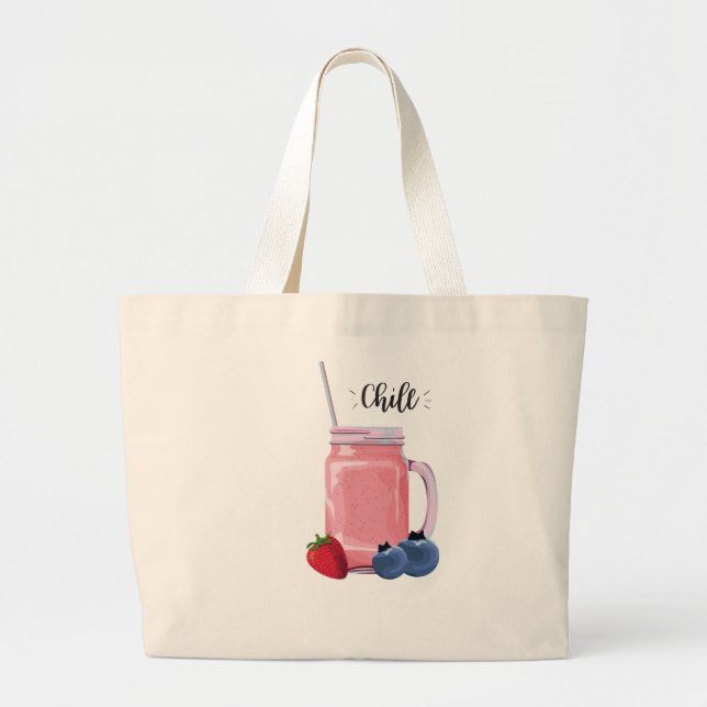 Bolsa Tote Grande Fruta Smoothie Tote saco (Frente)