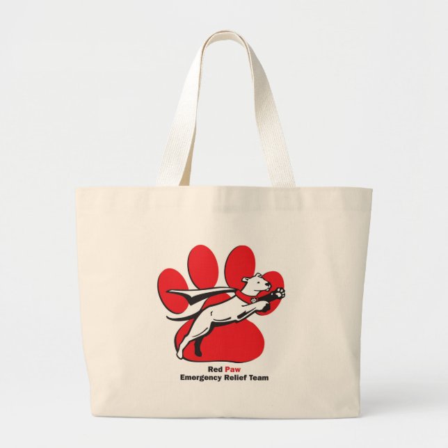 Bolsa Tote Grande Fundamentos vermelhos da pata (Frente)