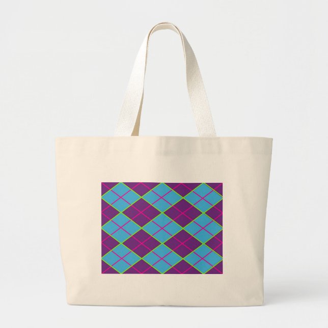 Bolsa Tote Grande Fundo de Argyle (Frente)