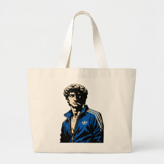 Bolsa Tote Grande Funny David Michelangelo statue in tracksuit