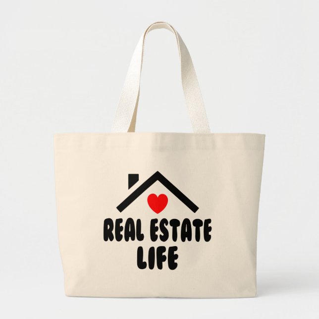 Bolsa Tote Grande Funny Realtor Gift Real Estate Agent Broker Home (Frente)