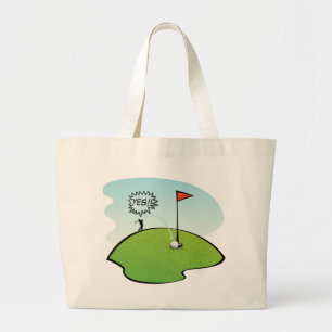 BOLSA TOTE GRANDE FURO ENGRAÇADO EM UM, PRESENTE DA BOLA DE GOLFE D