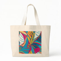 Fusão Abstrata de Batik Tropical Vibrante Folhas