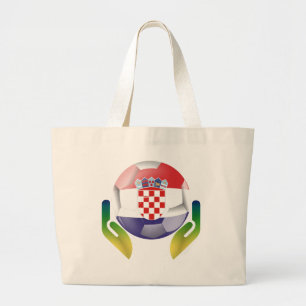 Bolsa Tote Grande Futebol da Croácia em mãos protegidas