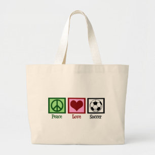 Bolsa Tote Grande Futebol do amor da paz