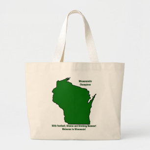 Bolsa Tote Grande Futebol, queijo e cerveja dos campeões do Wiscons