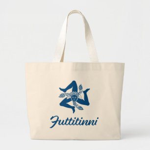 Bolsa Tote Grande Futtitinni Sicily Trinacria Personalizada