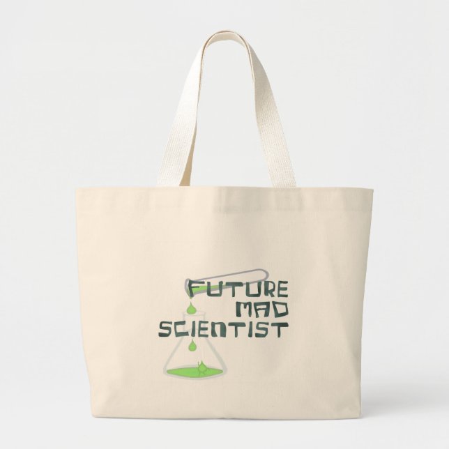 Bolsa Tote Grande Futuro Cientista Louco (Frente)