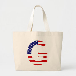Bolsa Tote Grande G Monograma sobreposto ao U.A. Flag jtcnt