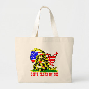 Bolsa Tote Grande Gadsden Cobra não me pisque com bandeira american
