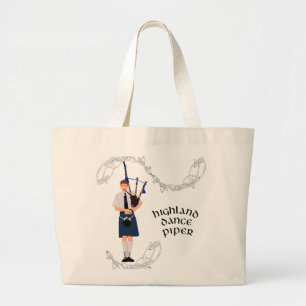 Bolsa Tote Grande Gaita Escocesa Xadrez Azul PIPER