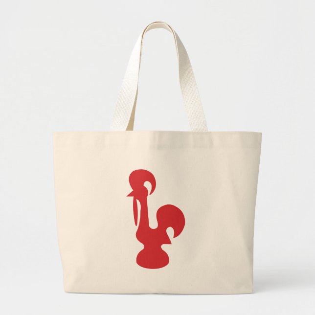 Bolsa Tote Grande Galo vermelho (Frente)