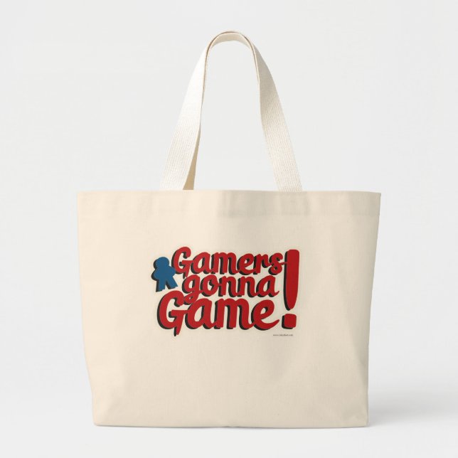 Bolsa Tote Grande Gamers vão jogar Epic Boardgame Slogan (Frente)