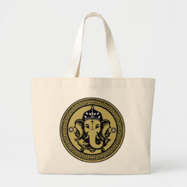 Bolsa Tote Grande Ganesha Themed Hindu Art Print