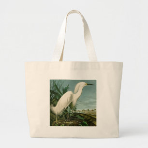 Bolsa Tote Grande Garça Branca da Audubon Ave de Observação de Aves