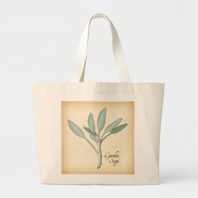 Bolsa Tote Grande Garden Sage Herb (Frente)