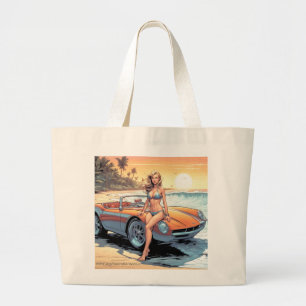 Bolsa Tote Grande Garota com carro esportivo