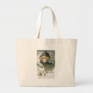 Bolsa Tote Grande Garota Vintage de Halloween