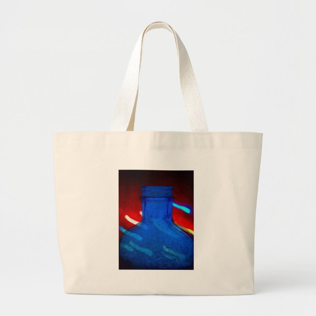 Bolsa Tote Grande Garrafa Azul e Luzes (Frente)