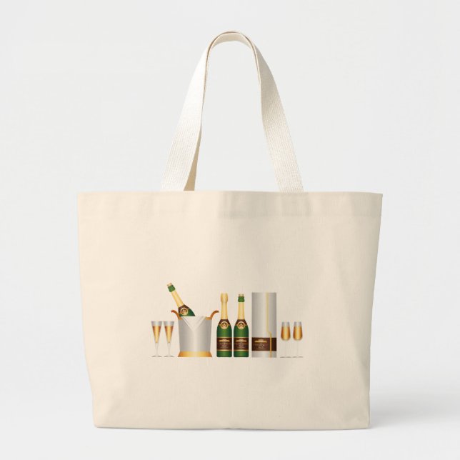 Bolsa Tote Grande garrafas de champanhe (Frente)
